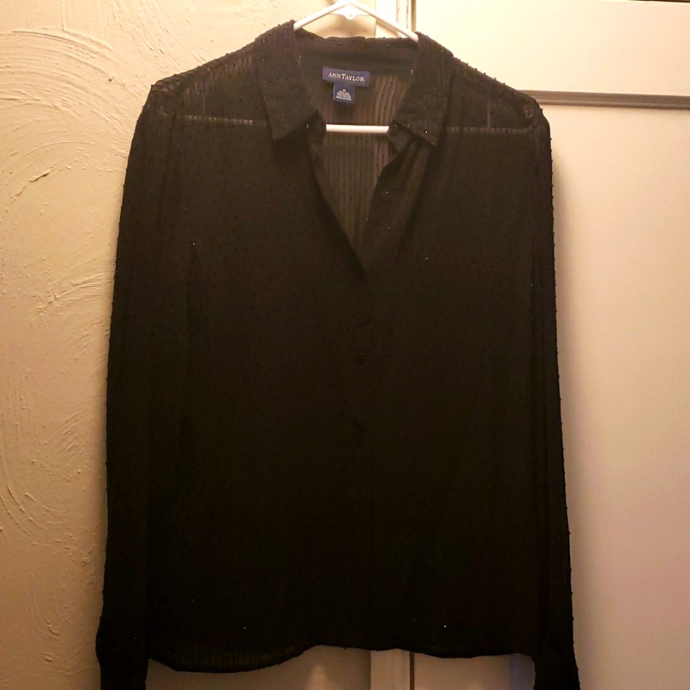 Sheer beaded dress shirt